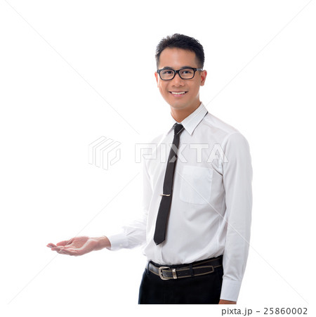 Young business man presenting something(isolated) 25860002