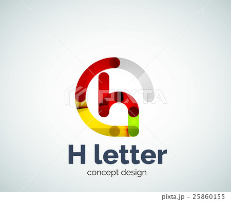 Abstract H geometric letter logo template 25860155