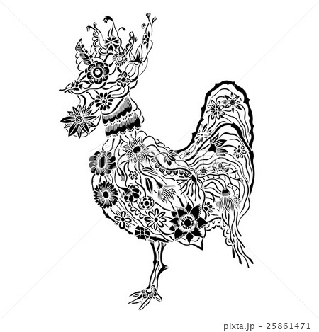 floral ornate rooster 25861471