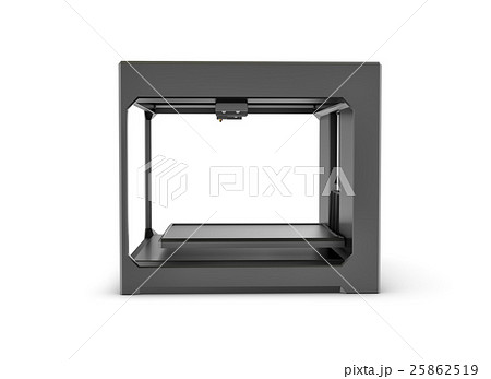 Rndering of black desktop 3d printer isolated on Rndering of black desktop 3d printer isolated on 25862519