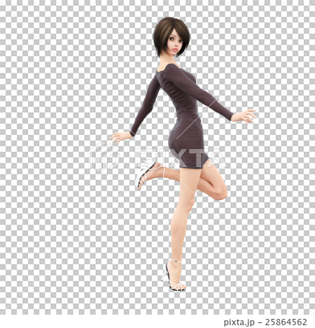 セータードレスの女性　perming3DCGイラスト素材 25864562