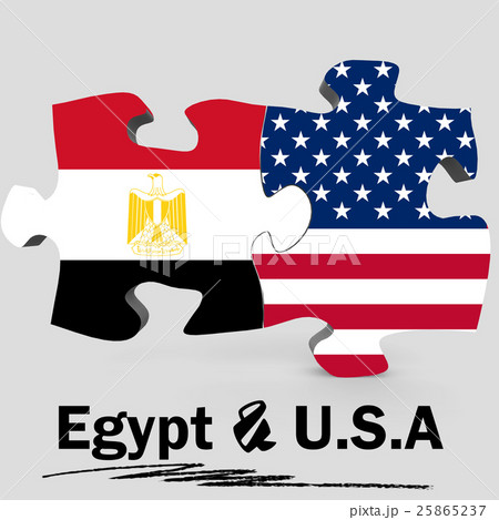 USA and Egypt flags in puzzle USA and Egypt flags in puzzle 25865237