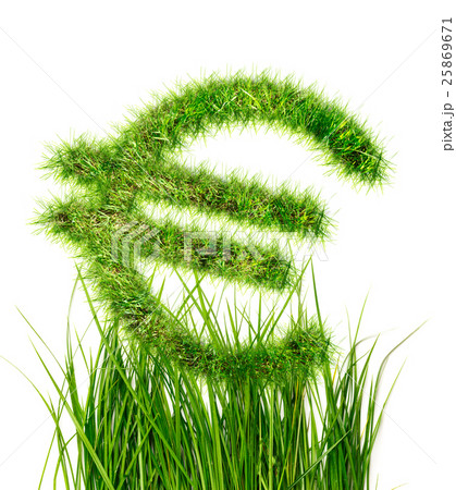 Euro sign in green grass 25869671