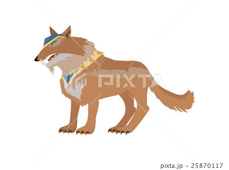 Fantastic Wolf Vector Illustration in Flat Design. Fantastic Wolf Vector Illustration in Flat Design. 25870117