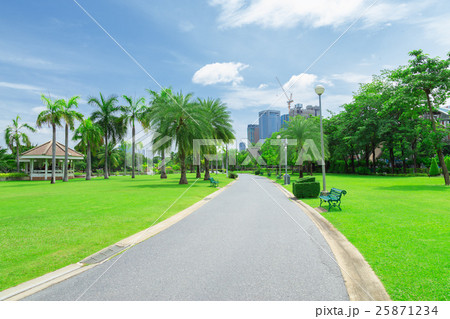 Road to the exercise at Chatuchak Park in Bangkok. 25871234