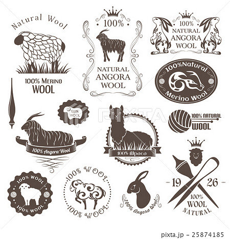 Wool labels and elements. 25874185
