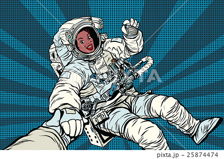 Woman astronaut African American gesture OK 25874474