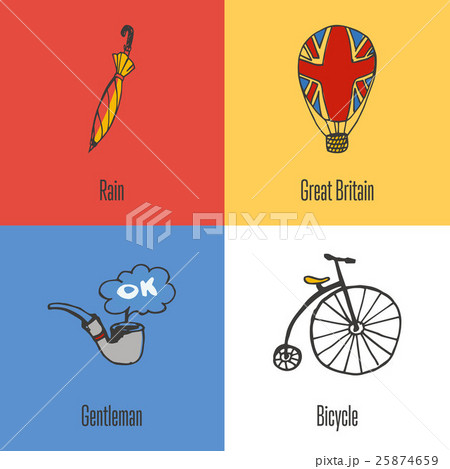 British National Symbols Vector Icons Set 25874659