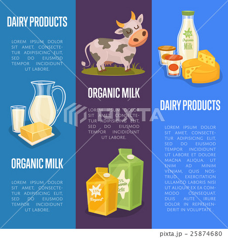 Dairy products vertical flyers with space for text Dairy products vertical flyers with space for text 25874680