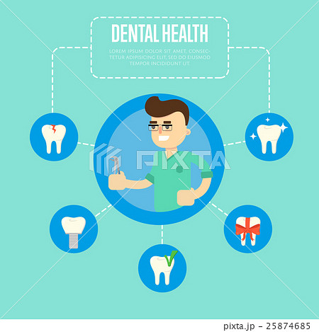 Dental health banner with male dentist Dental health banner with male dentist 25874685