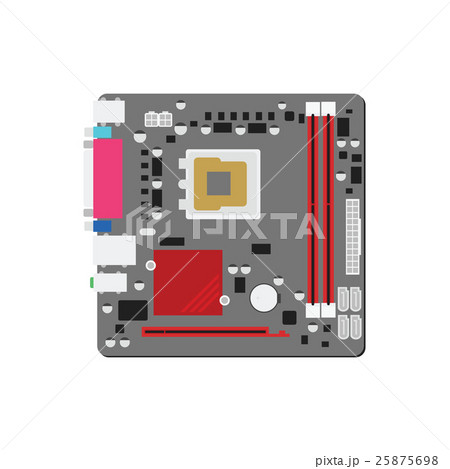 Mainboard computer concept by mainboad is ATX try. Mainboard computer concept by mainboad is ATX try. 25875698