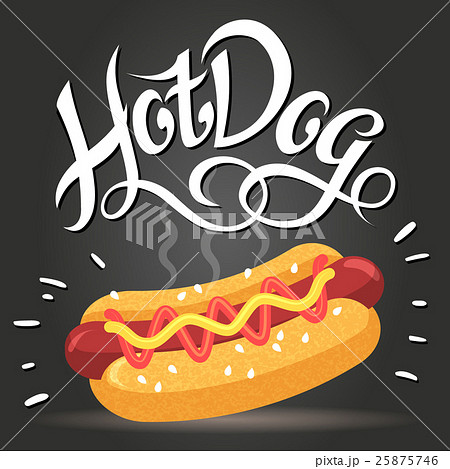 Lettering Hot Dog - fast food poster 25875746