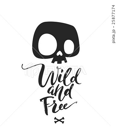 Cute cartoon skull. Wild and Free Cute cartoon skull. Wild and Free 25877174