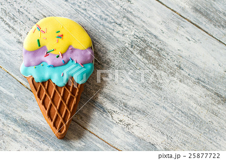 Ice cream shaped cookie. Ice cream shaped cookie. 25877722