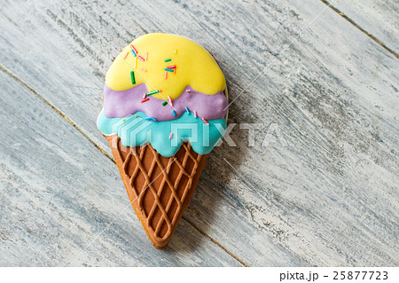 Ice cream shaped biscuit. Ice cream shaped biscuit. 25877723