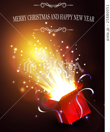 Christmas background with open red box 25880051