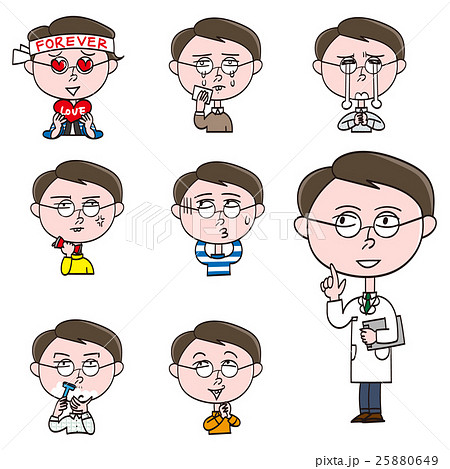 男性　表情とポーズつめあわせ 25880649