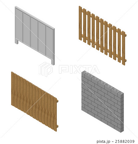 A set of isometric spans fences, vector A set of isometric spans fences, vector 25882039