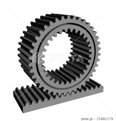 3d Rack Pinion Spur Gear Wheel Cogwheelのイラスト素材