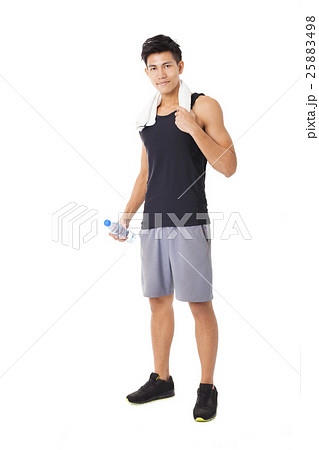 Full length of smiling asian young man Full length of smiling asian young man 25883498