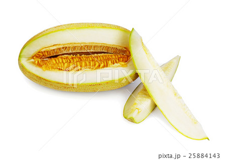 Melon with cut isolated on white background. Melon with cut isolated on white background. 25884143