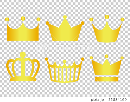 王冠アイコンセットのイラスト素材