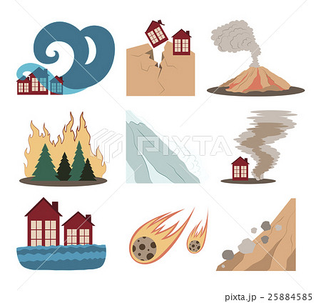 Natural disaster icon set 25884585