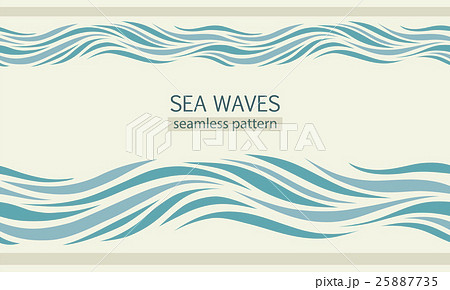 Seamless patterns with stylized sea waves 25887735