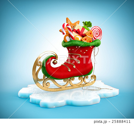 Magical elf skate full of christmas gifts. 25888411