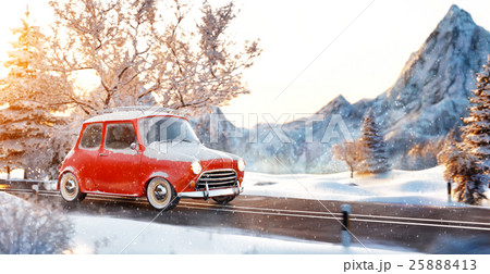 Cute little retro car 25888413