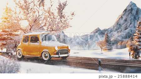 Cute little retro car 25888414