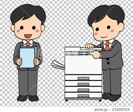 スーツ会社員男性・コピー機1のイラスト素材 [25888504] - PIXTA