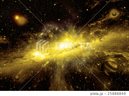 Stars, dust and gas nebula in a far galaxy 25888849