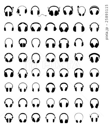 silhouettes of headphones 25893115