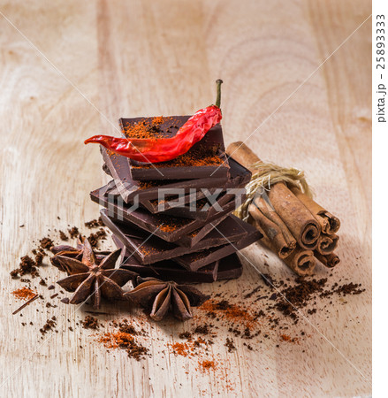 Red Chili Pepper, Chocolate and other Condiment 25893333