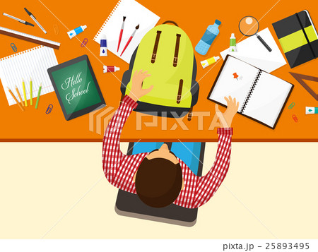 Back to school flat background. Online education 25893495