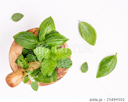 Alternative medicine fresh herbs . 25894502