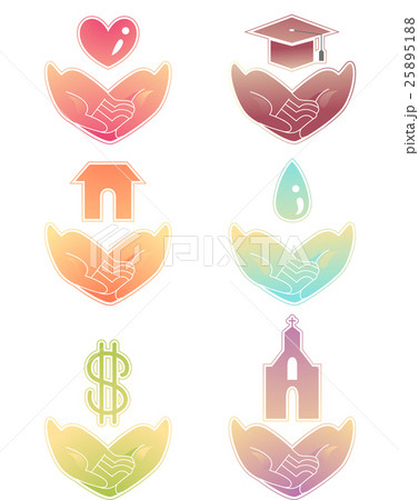 Hands Basic Needs Help Iconsのイラスト素材 [25895188] - PIXTA