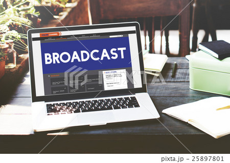 Live Broadcast Media News Online Concept Live Broadcast Media News Online Concept 25897801