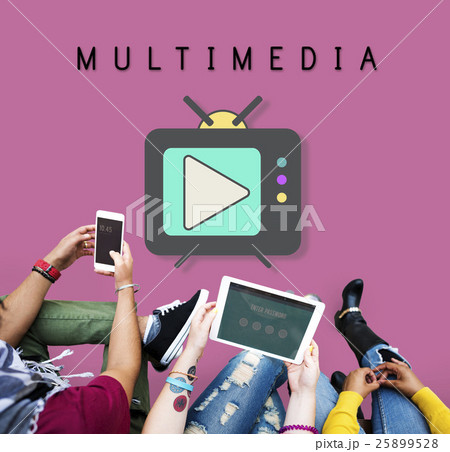 TV Play Button Media Entertainment Graphic Concept TV Play Button Media Entertainment Graphic Concept 25899528