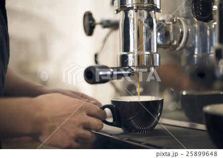 Coffee Machine Barista Grinder Steam Cafe Concept 25899648