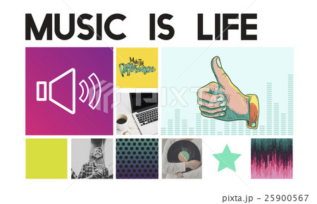 Media Player Audio Entertainment Streaming Concept Media Player Audio Entertainment Streaming Concept 25900567