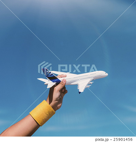 Little Boy Playing Toy Plane Concept Little Boy Playing Toy Plane Concept 25901456