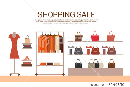 Fashion Shop Interior Big Holiday Sale Shopping 25903504