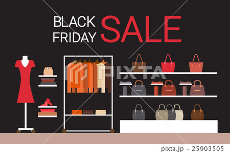 Fashion Shop Interior Big Holiday Sale Black 25903505