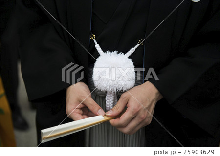 袴を着た新郎の手元 25903629