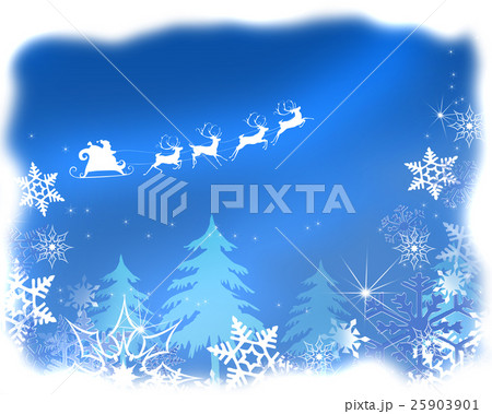 クリスマス サンタクロース 雪の結晶 プレゼントのイラスト素材