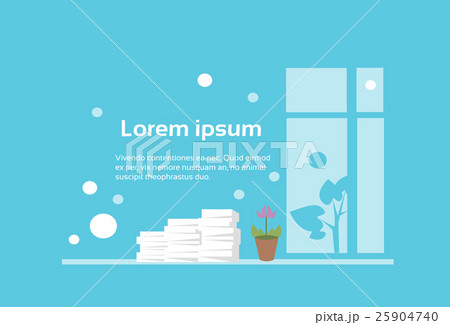 Stacked Paper Pile Of Documents Banner With Copy 25904740