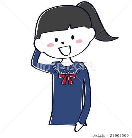 セーラー服の学生　女子　上半身　照れる 25905509