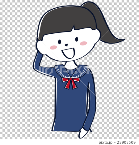 セーラー服の学生　女子　上半身　照れる 25905509